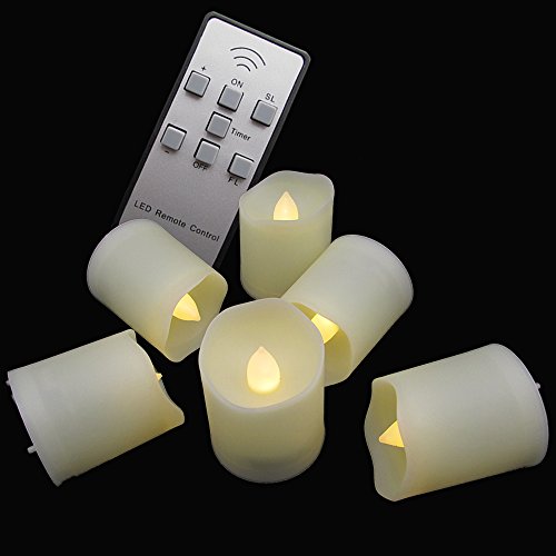 ã€Timer12 Pcs Batteries Includedã€‘6 Pcs Candles LED Votive Tea Lights Candles Battery Operated Flickering Flameless Candles 2 Dimmable Light with Remote for Wedding Decorations Birthday Parties Gift